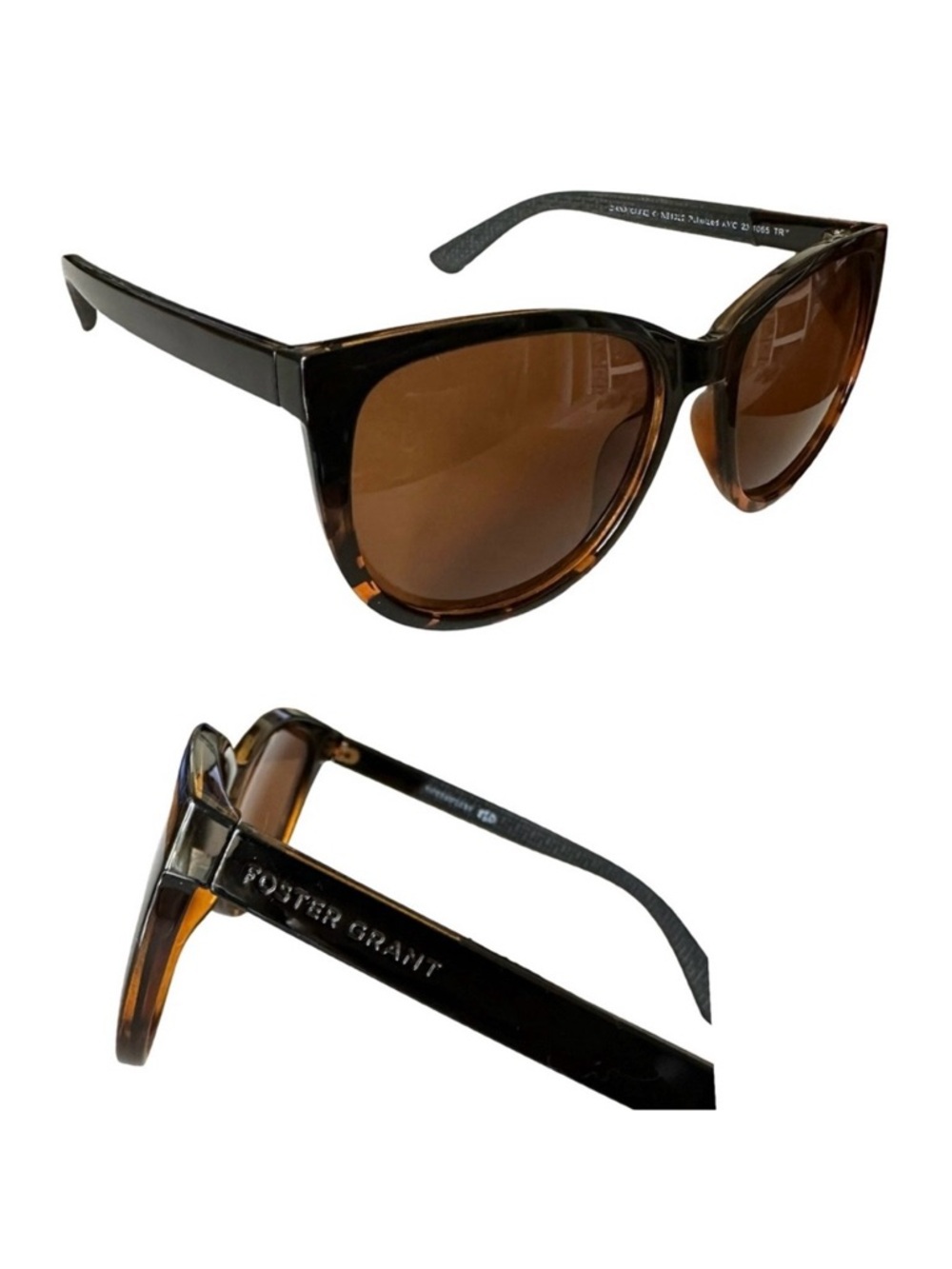 Foster Grant Polarized Sunglasses Women Brown Tortoise Oversized UV Protection